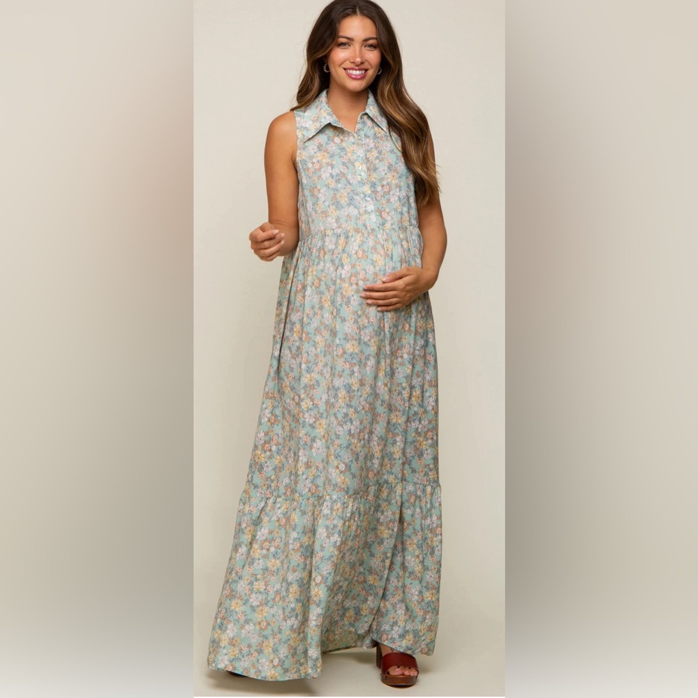 Maternity Pink Blush Maxi Dress